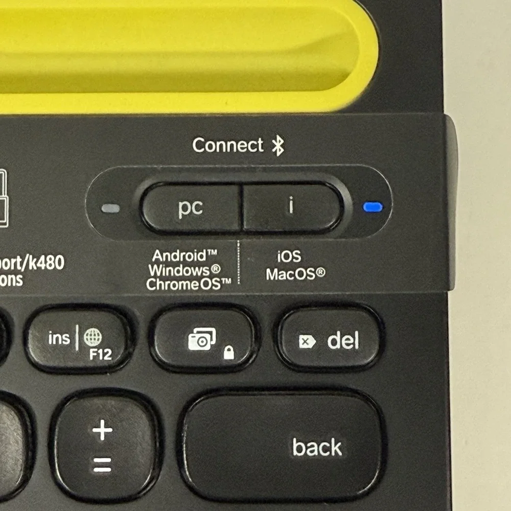 Logitech K480 Bluetooth Multi-Device Keyboard Black Yellow Wireless Universal